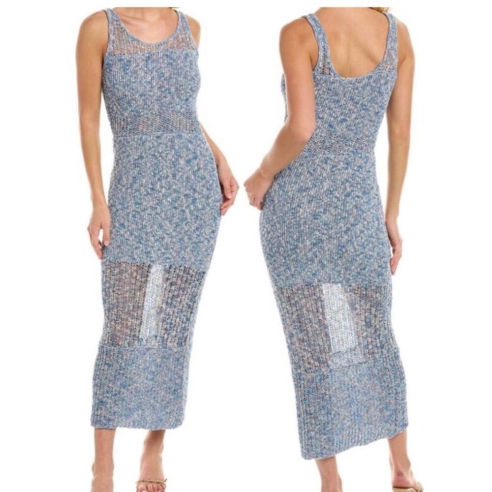 NWT Ramy Brook Mandy Maxi Sweater Dress in Bluco Size Small